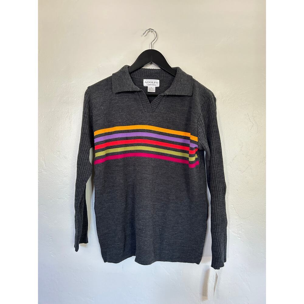 Vintage Adolfo Collared Sweater - Picture 2 of 4